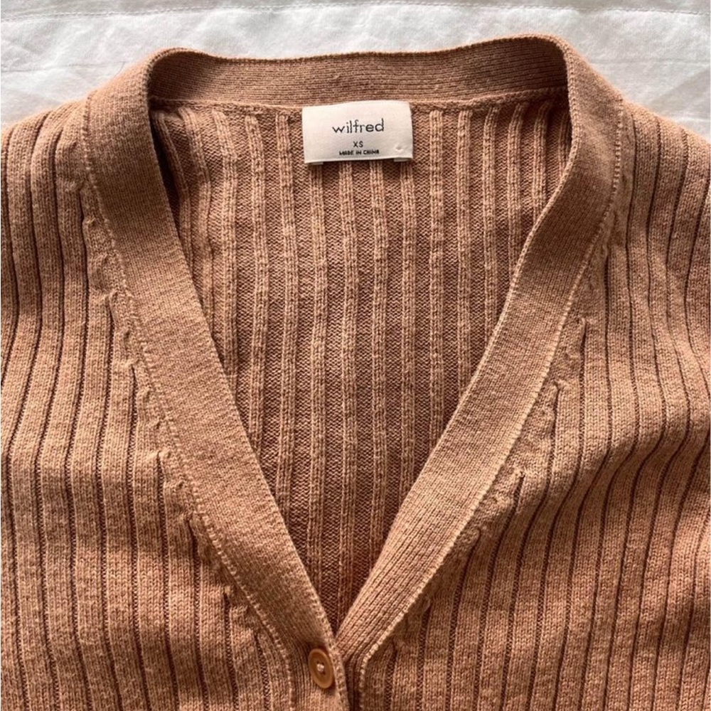 WILFRED Tan Ribbed Sweater - Picture 2 of 2